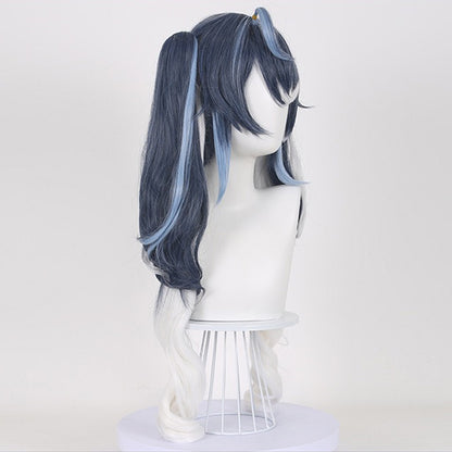 Vocal Idol Snow Virtual Girl 2025 Blue White Cosplay Wig