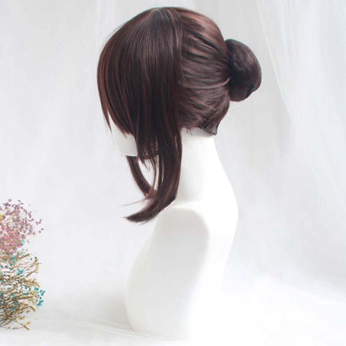 Arataki Itto von Genshin Impact Silber Weiß Rot Cosplay Perücke