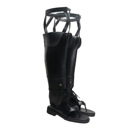 Final Fantasy XIV FF14 Minfilia Warde Black Shoes Cosplay Boots