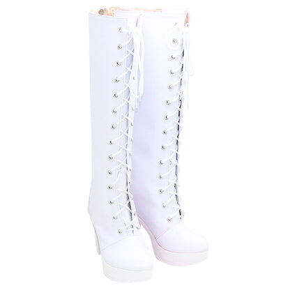 Akatsuki Deidara de Naruto Halloween zapatos blancos botas de Cosplay