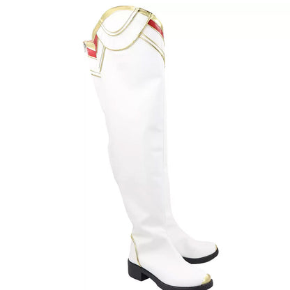 Clair Obscur: Expedition 33 Maelle White Flowers Suit Outfit White Shoes Cosplay Boots