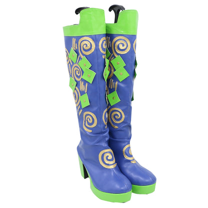 Jojo'S Bizarre Adventure：Stone Ocean Cujoh Jolyne Blue Shoes Cosplay Boots