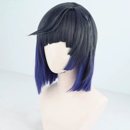 Parrucca Cosplay Genshin Impact Yelan nero viola