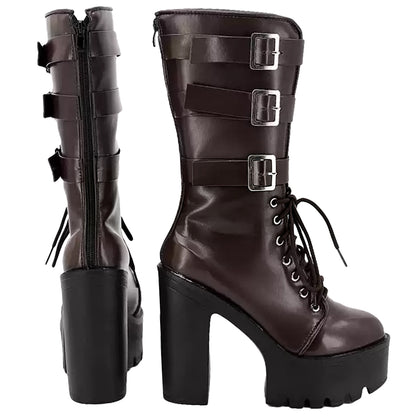 Akatsuki Deidara de Naruto Halloween zapatos blancos botas de Cosplay