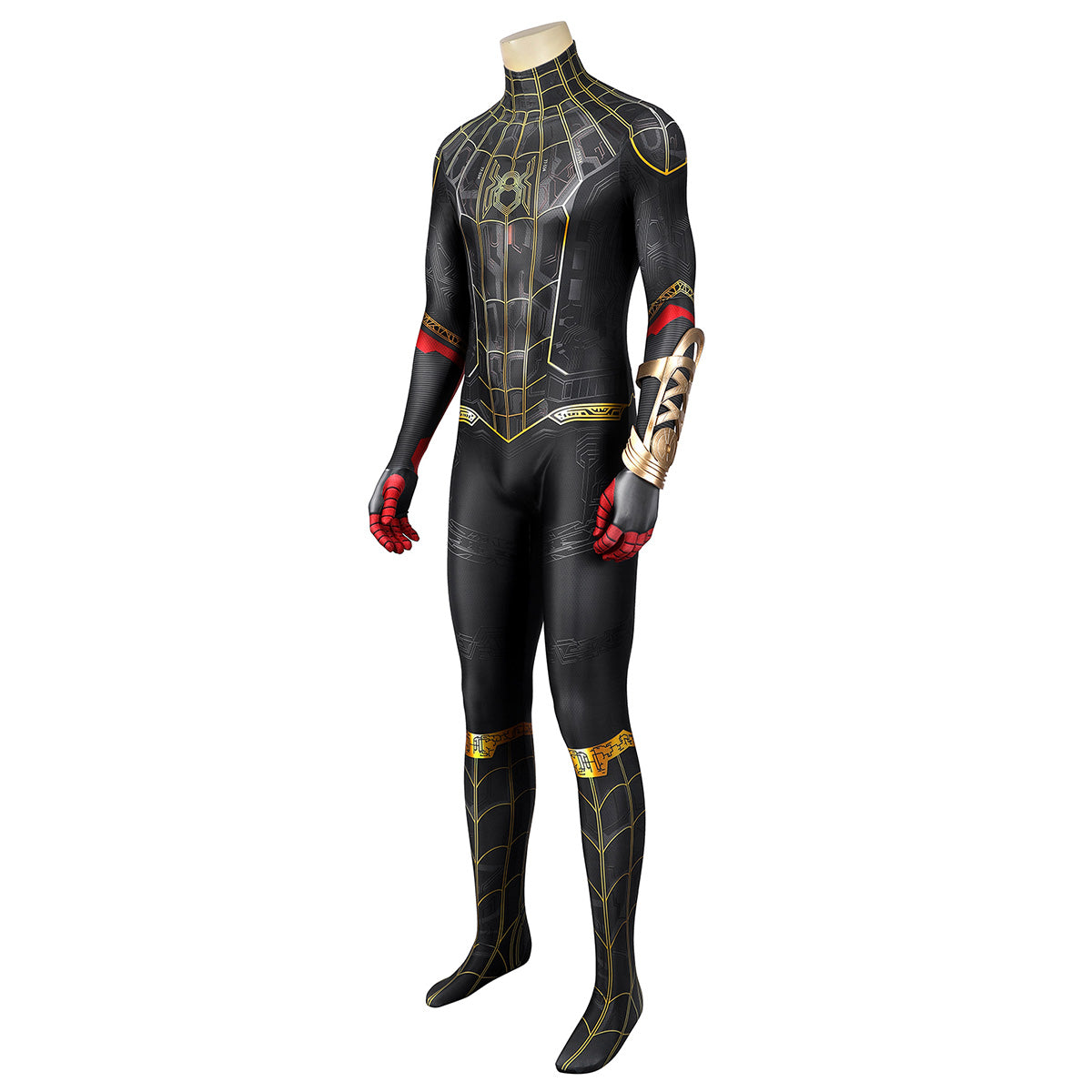 Marvel Spider-Man 3 No Way Home Spider Man 3 Peter Parker Black and Gold Suit Jumpsuit Zentai Halloween Cosplay Costume