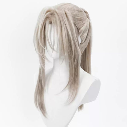 Peluca cosplay de plata de Arlan Honkai: Star Rail