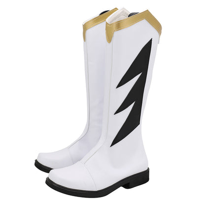 Power Rangers Dino Thunder White Dino Ranger White Shoes Cosplay Boots