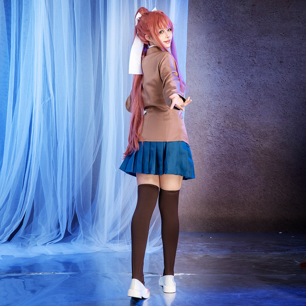 Doki Doki Literature Club! Monica Sayori Natsuki Yuri School Uniform Cosplay Costume