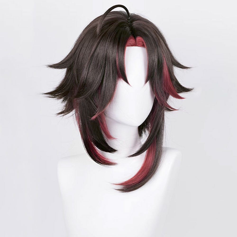 Genshin Impact Xiao Black Red Cosplay Wig