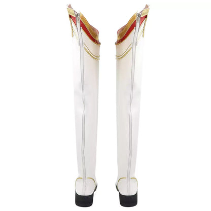 Clair Obscur: Expedition 33 Maelle White Flowers Suit Outfit White Shoes Cosplay Boots