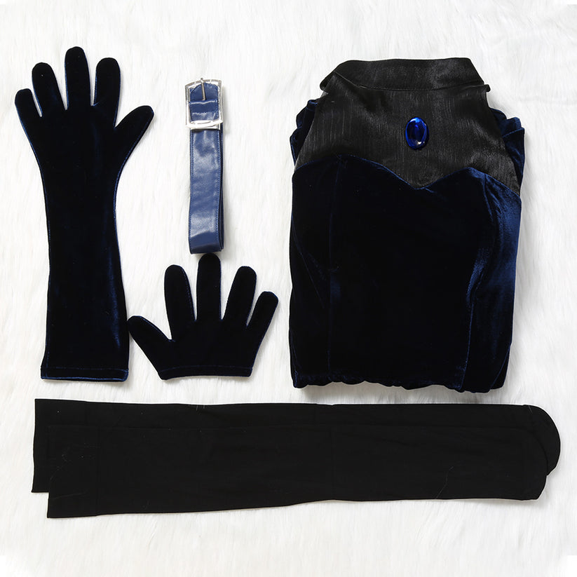 Alien Stage Mizi Cosplay Costume Women Blue Velvet Dress main image 0