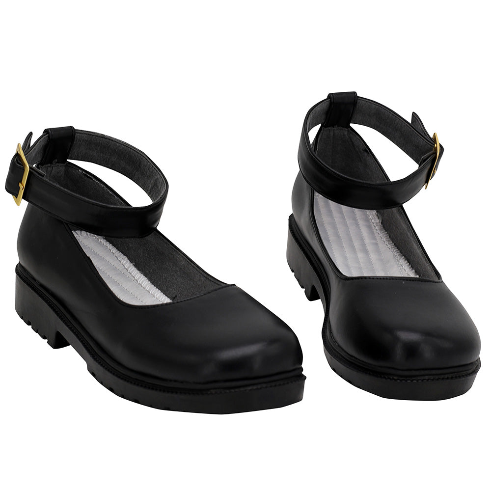 Final Fantasy XIV Housemaid's Apron Dress Black Cosplay Shoes