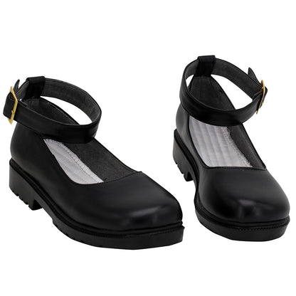 Final Fantasy XIV Housemaid's Apron Dress Black Cosplay Shoes
