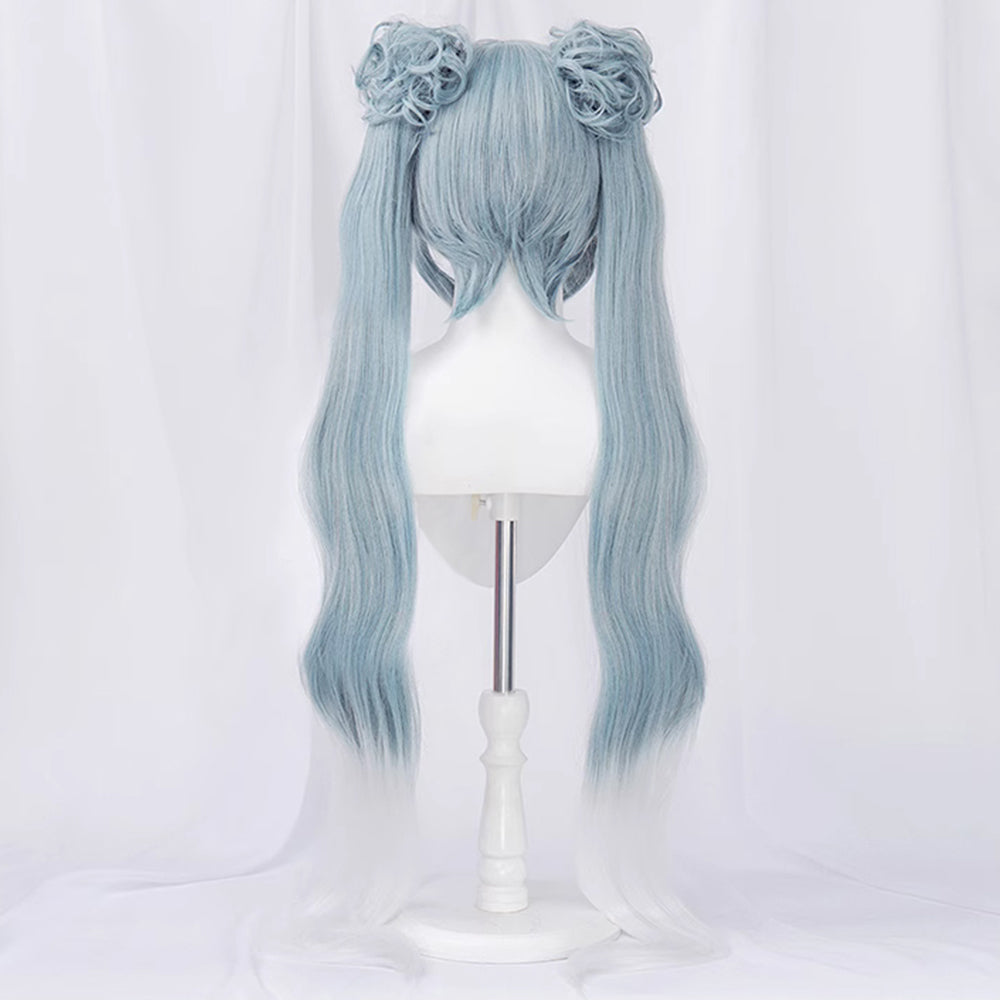 Project Voltage Pokemon X Hatsune Miku Flying-type White Blue Cosplay Wig