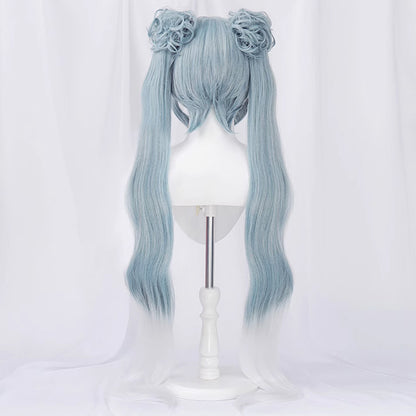 Project Voltage Pokemon X Hatsune Miku Flying-type White Blue Cosplay Wig