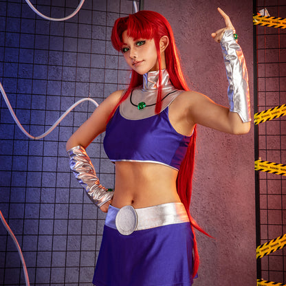 Halloween Starfire Superheroine Cosplay Costume