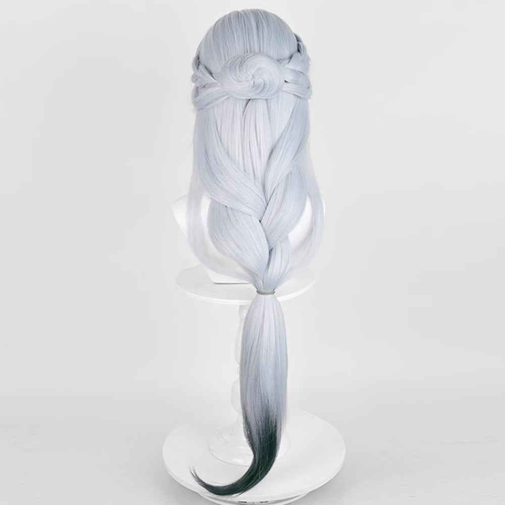 Genshin Impact Frostflower Dew Shenhe Silver Cosplay Wig
