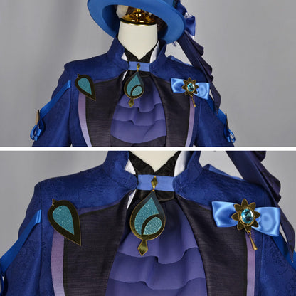 Genshin Impact Focalors Furina Premium Edition Dark Version Cosplay Costume