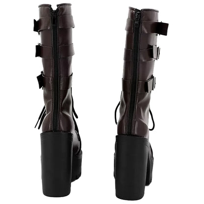 Akatsuki Deidara de Naruto Halloween zapatos blancos botas de Cosplay