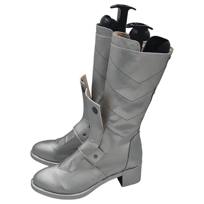 Genshin Impact Paimon blanco rosa zapatos Cosplay botas