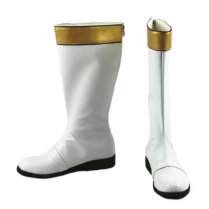 Power Rangers Lightspeed Rescue Lightspeed Ranger White Shoes Cosplay Boots