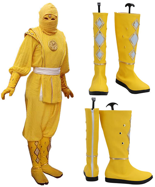Power Rangers Yellow Ninjetti Ranger Yellow Ninja Ranger Yellow Shoes Cosplay Boots
