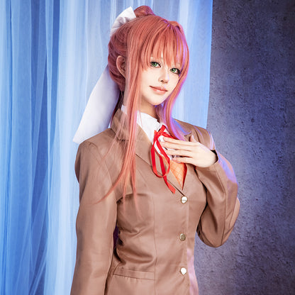 Doki Doki Literature Club! Monica Sayori Natsuki Yuri School Uniform Cosplay Costume