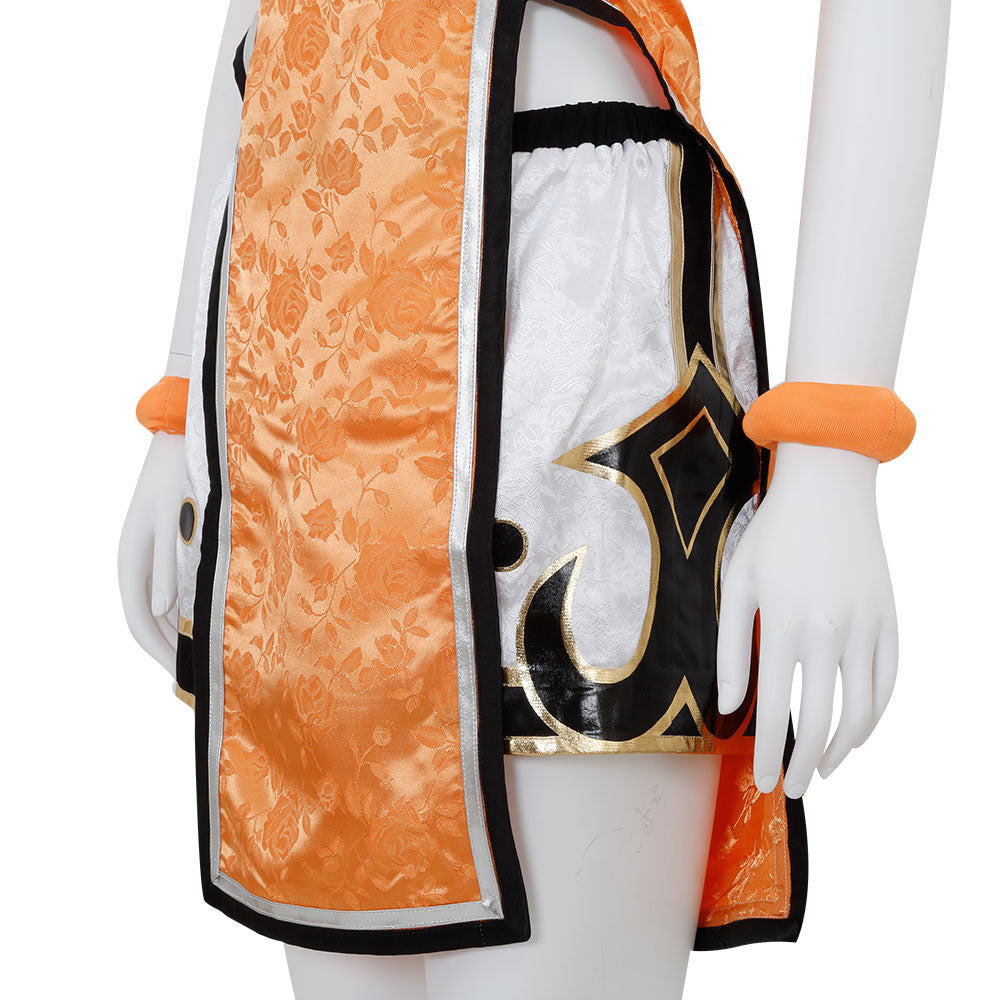 Tekken 3 Ling Xiaoyu Orange Cosplay Costume