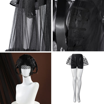 Wednesday Season 2 Wednesday Black Dance Mesh Dress Cosplay Costume