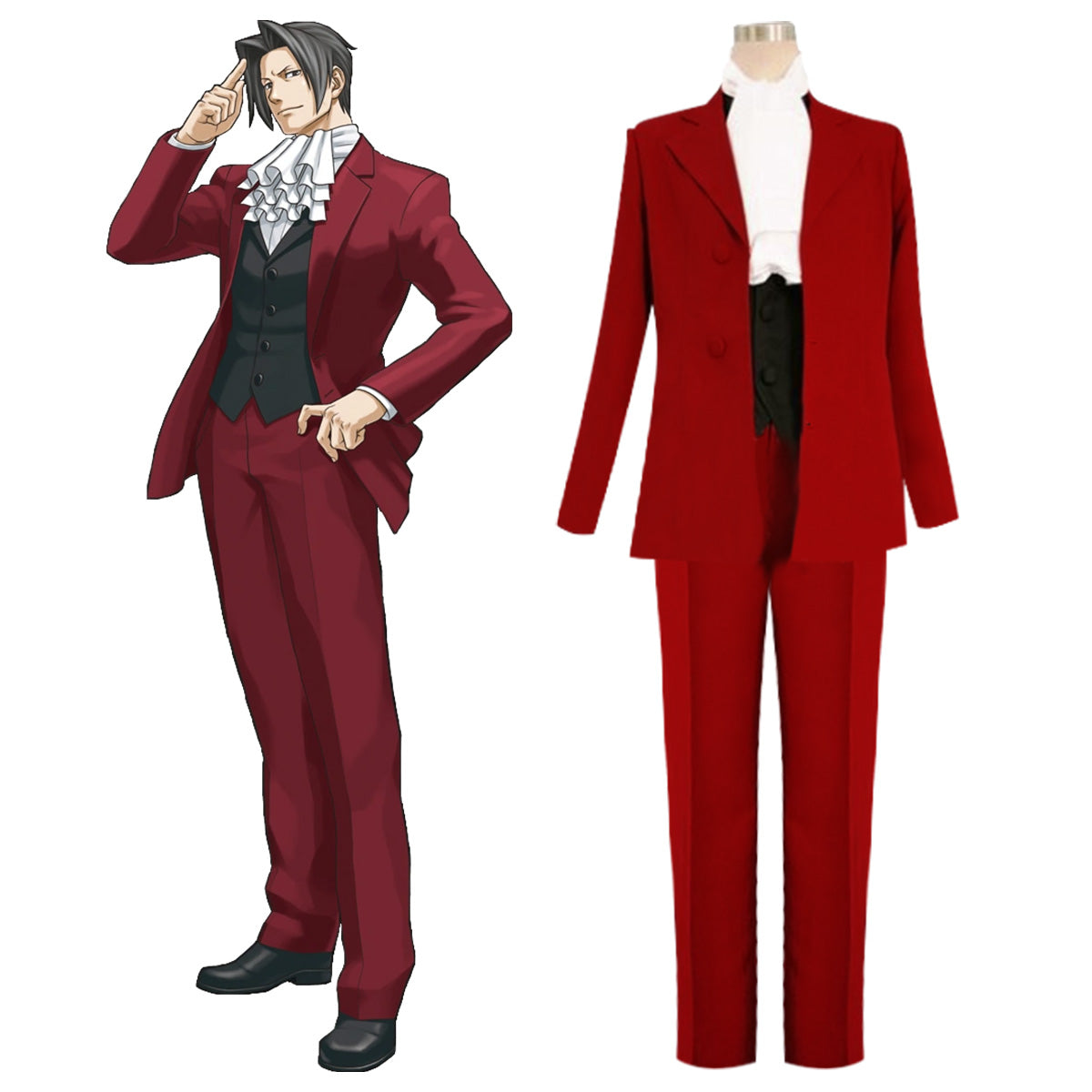 Ace Attorney Season 2 Miles Edgeworth Cosplay Costume