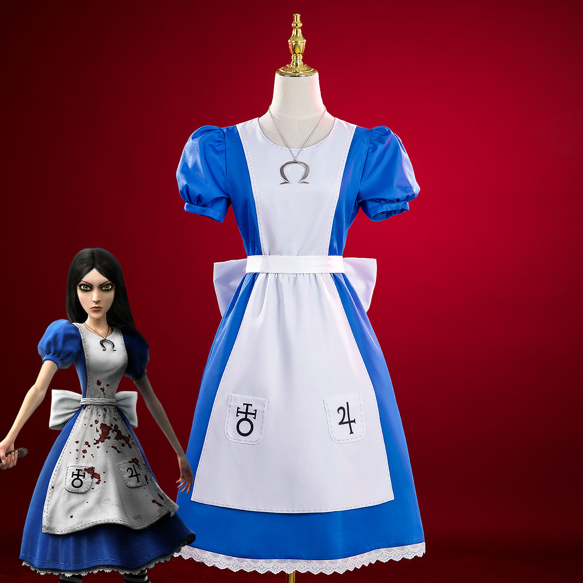 Alice-Madness Returns Alice Cosplay Costume - No Stain