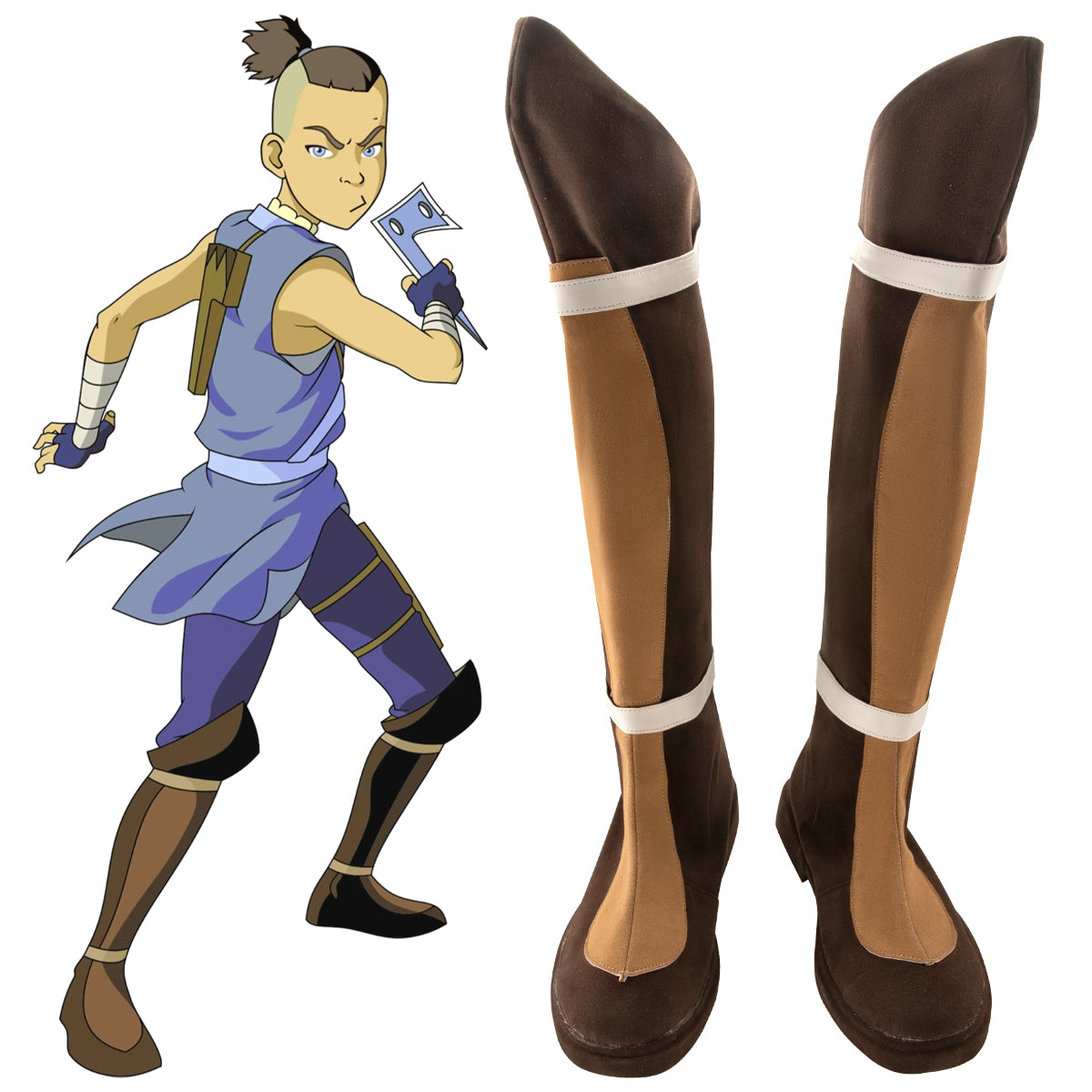 Avatar: The Last Airbender Sokka Brown Shoes Cosplay Boots