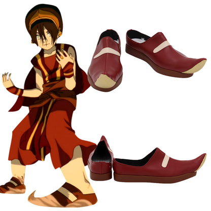 Avatar The Last Airbender Toph Beifong Red Cosplay Shoes