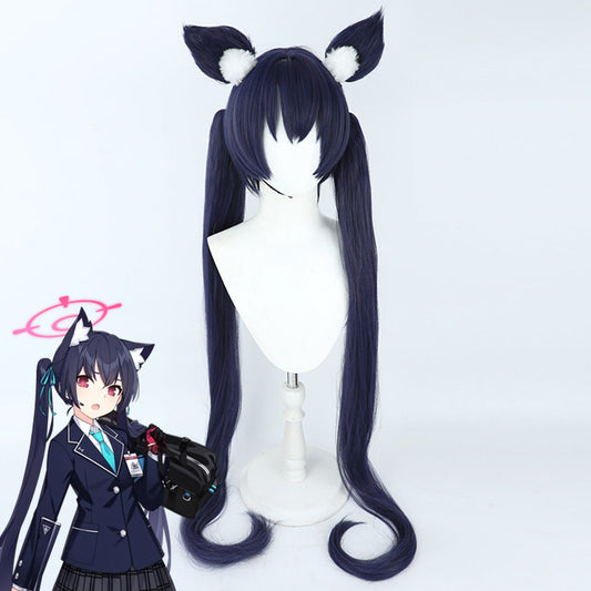 Blue Archive Kuromi Serika Black Cosplay Wig