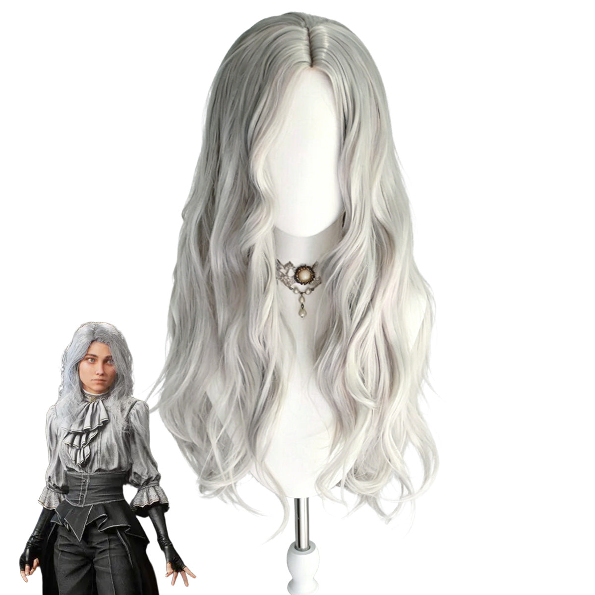 Honkai: Star Rail Arlan Silber Cosplay Perücke
