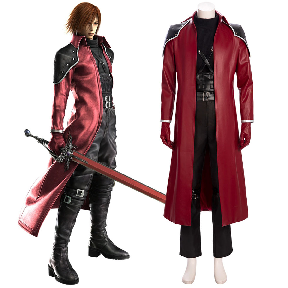 Crisis Core: Final Fantasy VII Reunion Genesis Rhapsodos Cosplay Costume