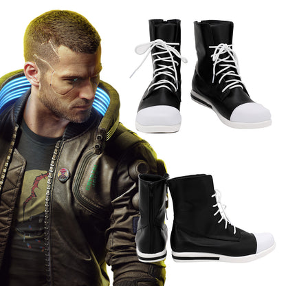 Cyberpunk 2077 V Male Black Cosplay Shoes