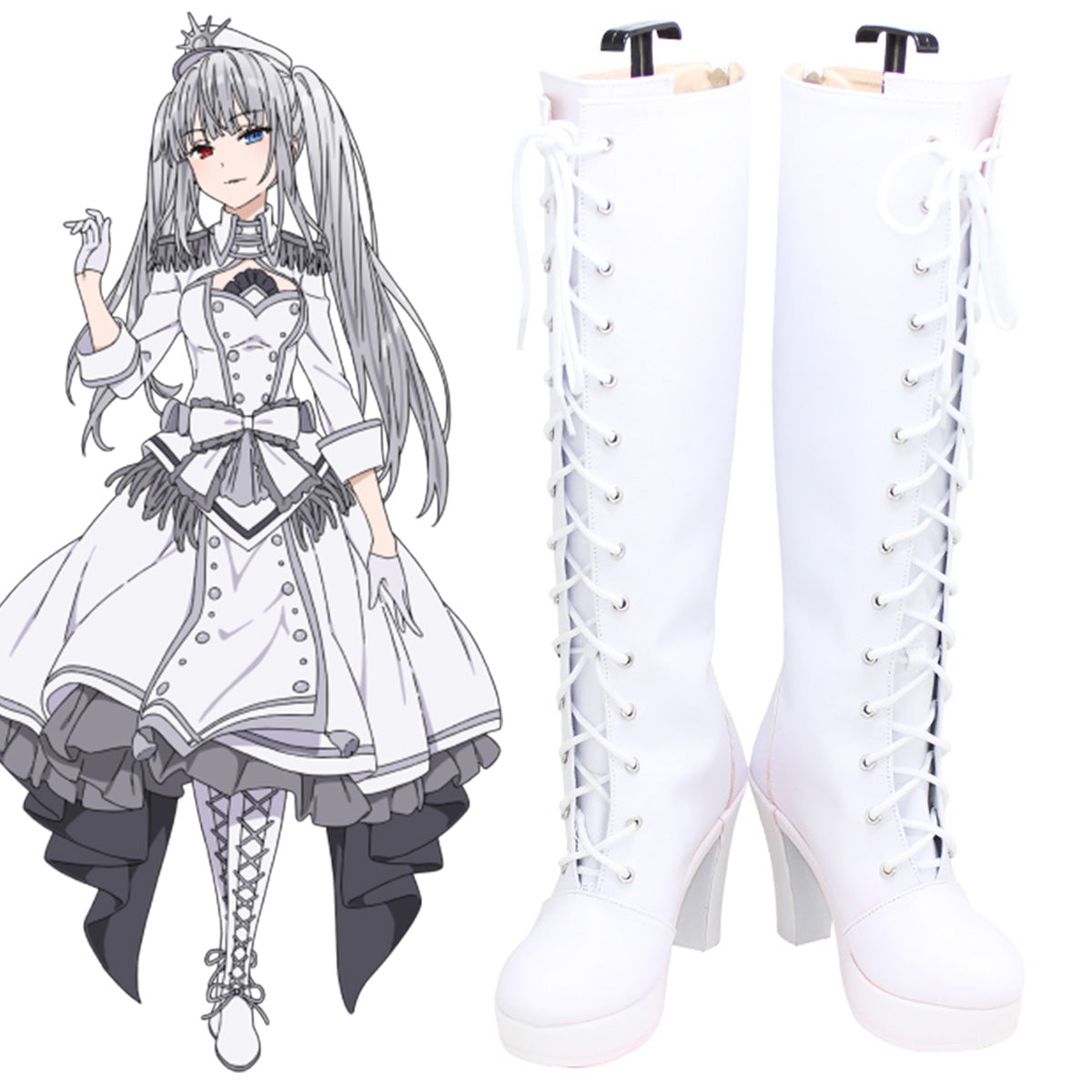 Akatsuki Deidara de Naruto Halloween zapatos blancos botas de Cosplay