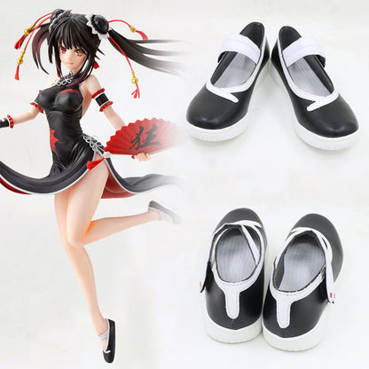 Date A Live Tokisaki Kurumi Nightmare Cheongsam Black Cosplay Shoes