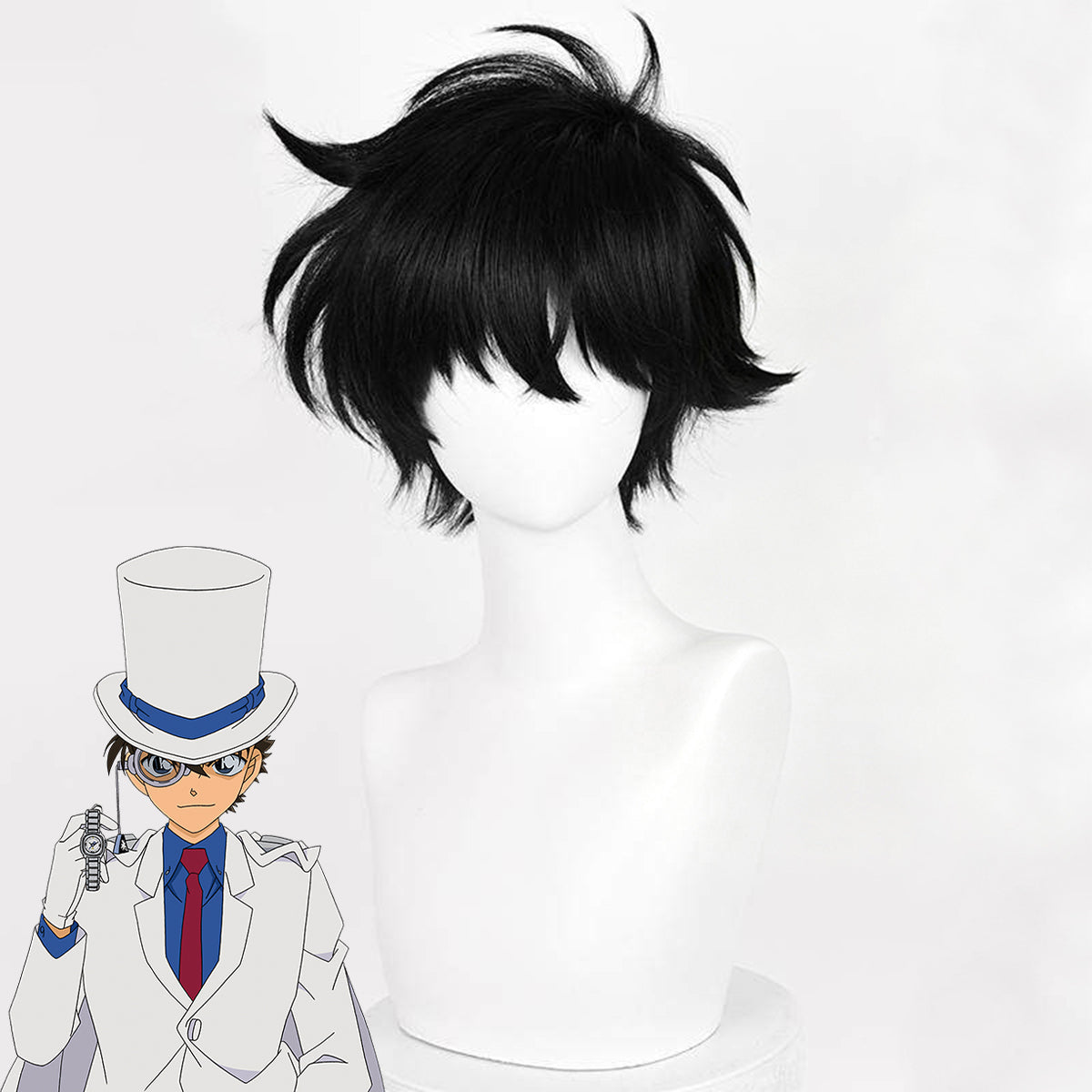 Detective Conan Kid the Phantom Thief Black Cosplay Wig