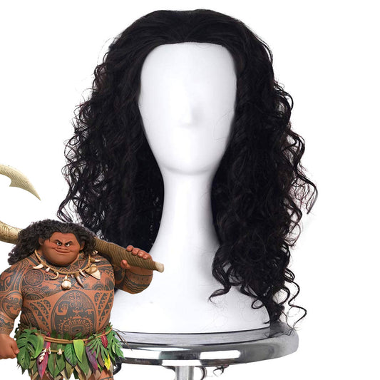 Disney Animation Moana 2 Maui Black Cosplay Wig