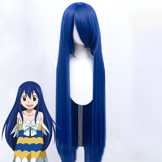 Fairy Tail Wendy Marvell Blue Long Cosplay Wig