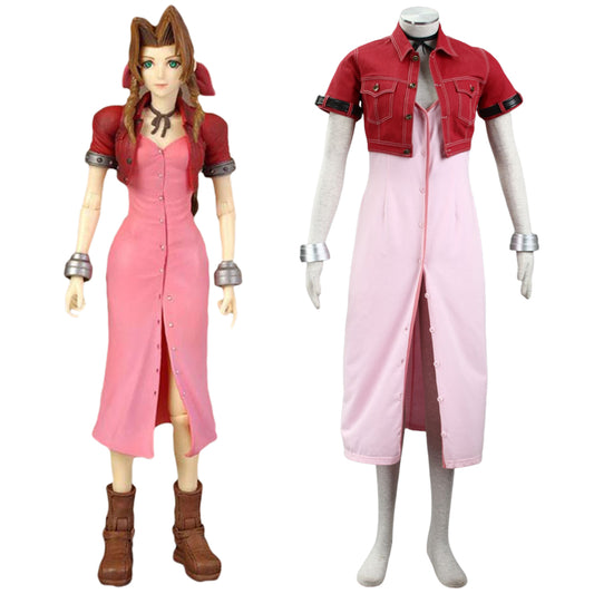 Final Fantasy VII FF7 Aerith Gainsborough Aeris Cosplay Costume
