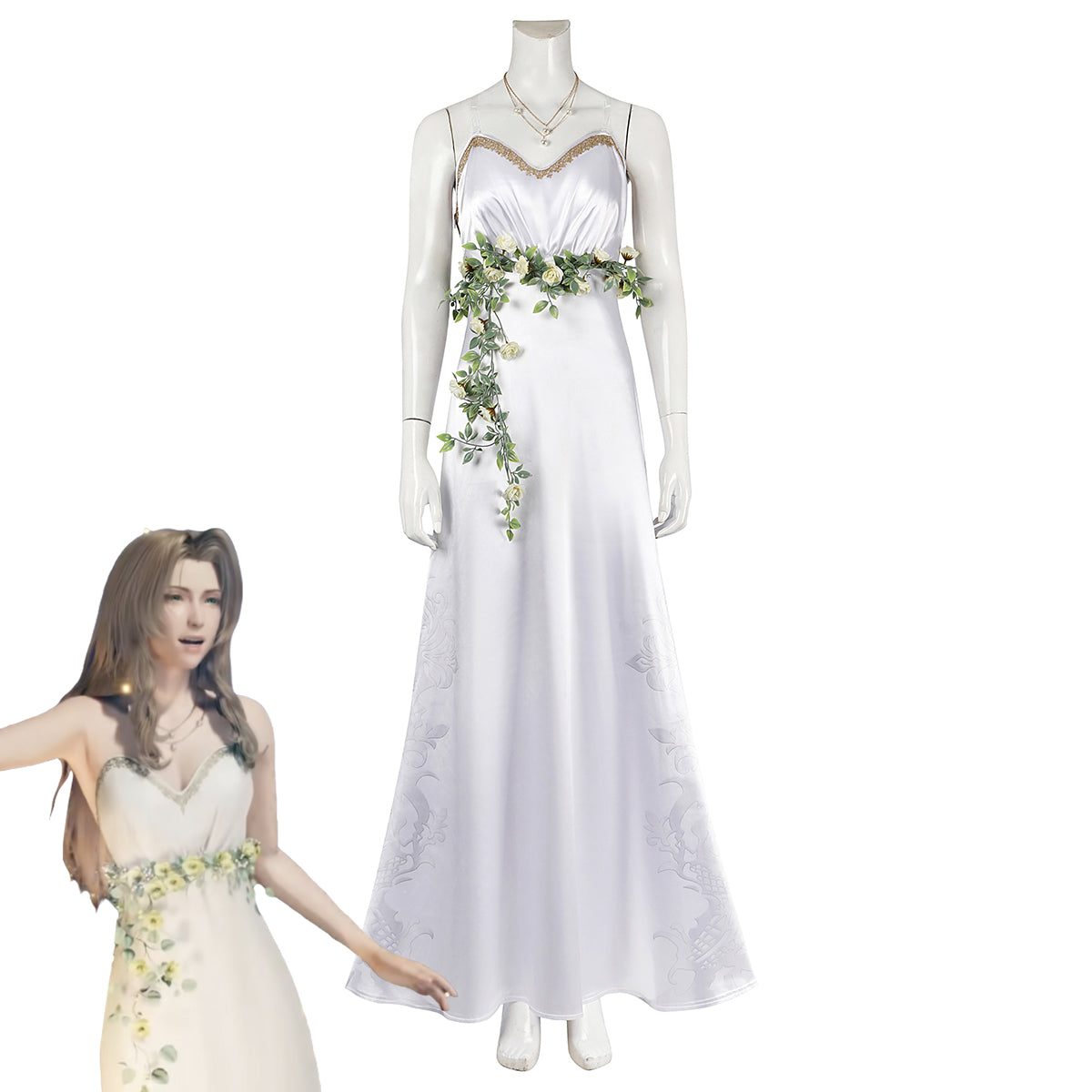 Final Fantasy VII Rebirth Aerith Gainsborough Loveless White Cosplay Costume
