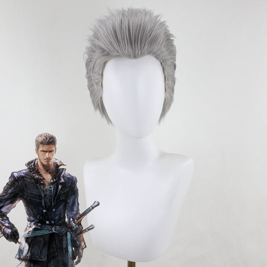 Final Fantasy XVI 16 Cidolfus Telamon Grey Cosplay Wig