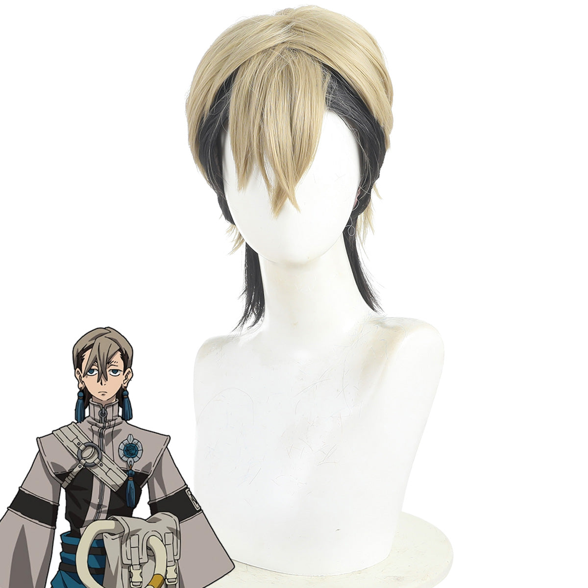Gachiakuta Zanka Nijiku Golden Black Cosplay Wig