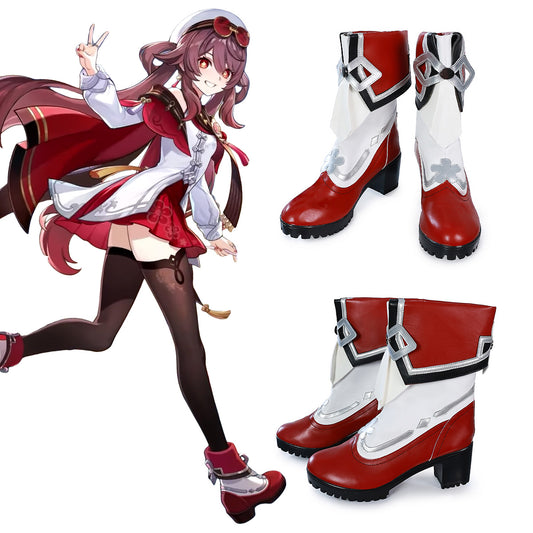 Genshin Impact Cherries Snow-Laden Hu Tao Red Cosplay Shoes