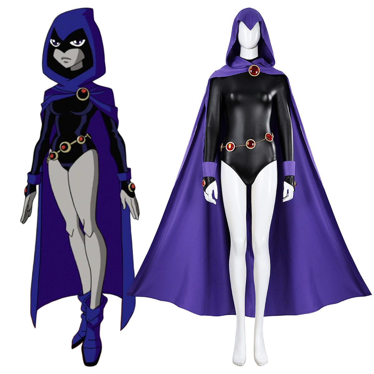 Halloween Raven Superheroine Cosplay Costume