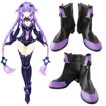 Hyperdimension Neptunia Purple Heart Black Cosplay Shoes