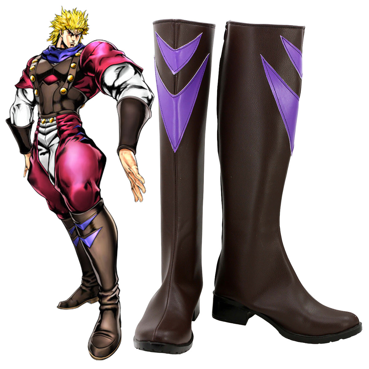 JoJo's Bizarre Adventure: Phantom Blood Dio Brando Brown Shoes Cosplay Boots